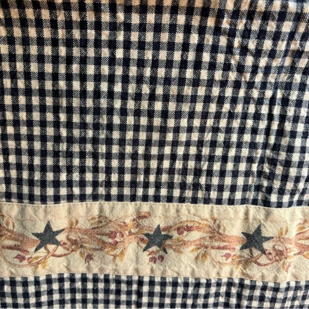 The Country House Collection Star & Vine Place Mat Navy and Cream Gingham